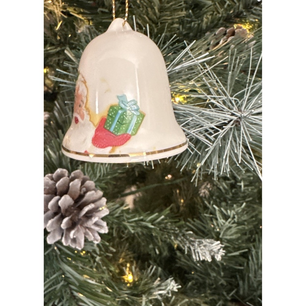 Vintage Gibson Greetings Merry Makers 1990 Porcelain Christmas Bell Ornament‎ - Picture 3 of 10